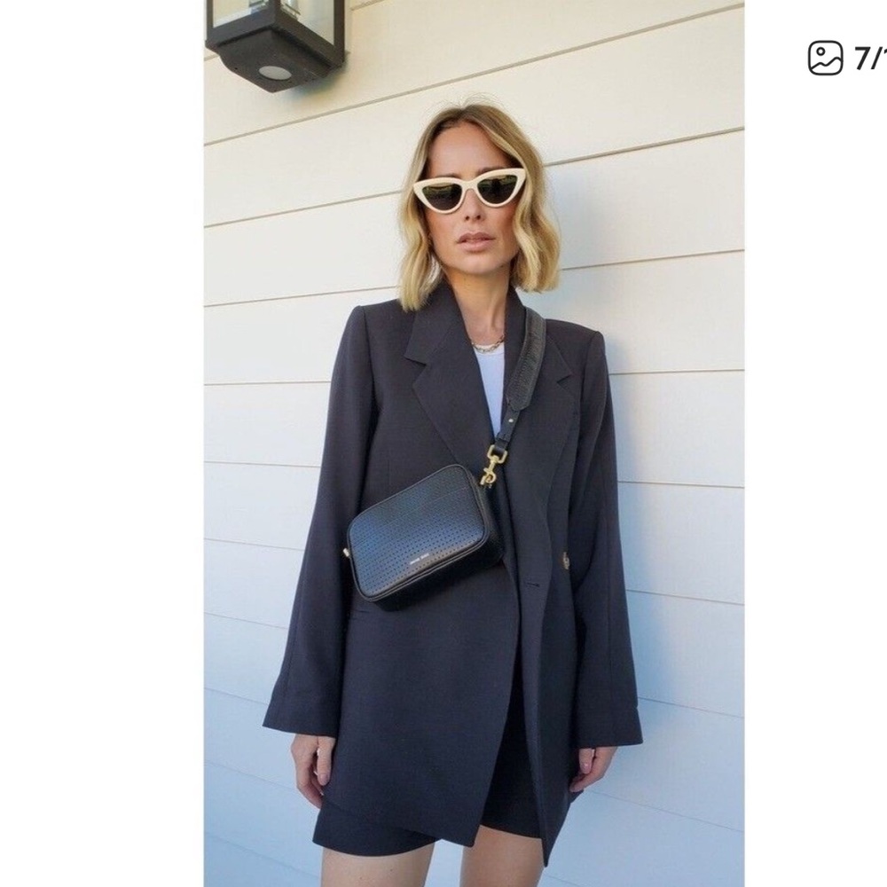 Anine Bing  Kaia wool blazer double breasted Medium black